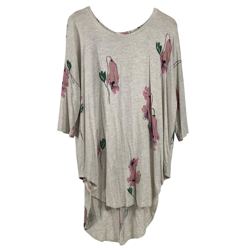 Floreat Tunic Shirt Womens Small Floral High Low Boho Top Anthropologie Oversize